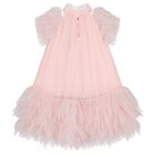 Girls Pink Embellished Tulle Dress, 1, hi-res