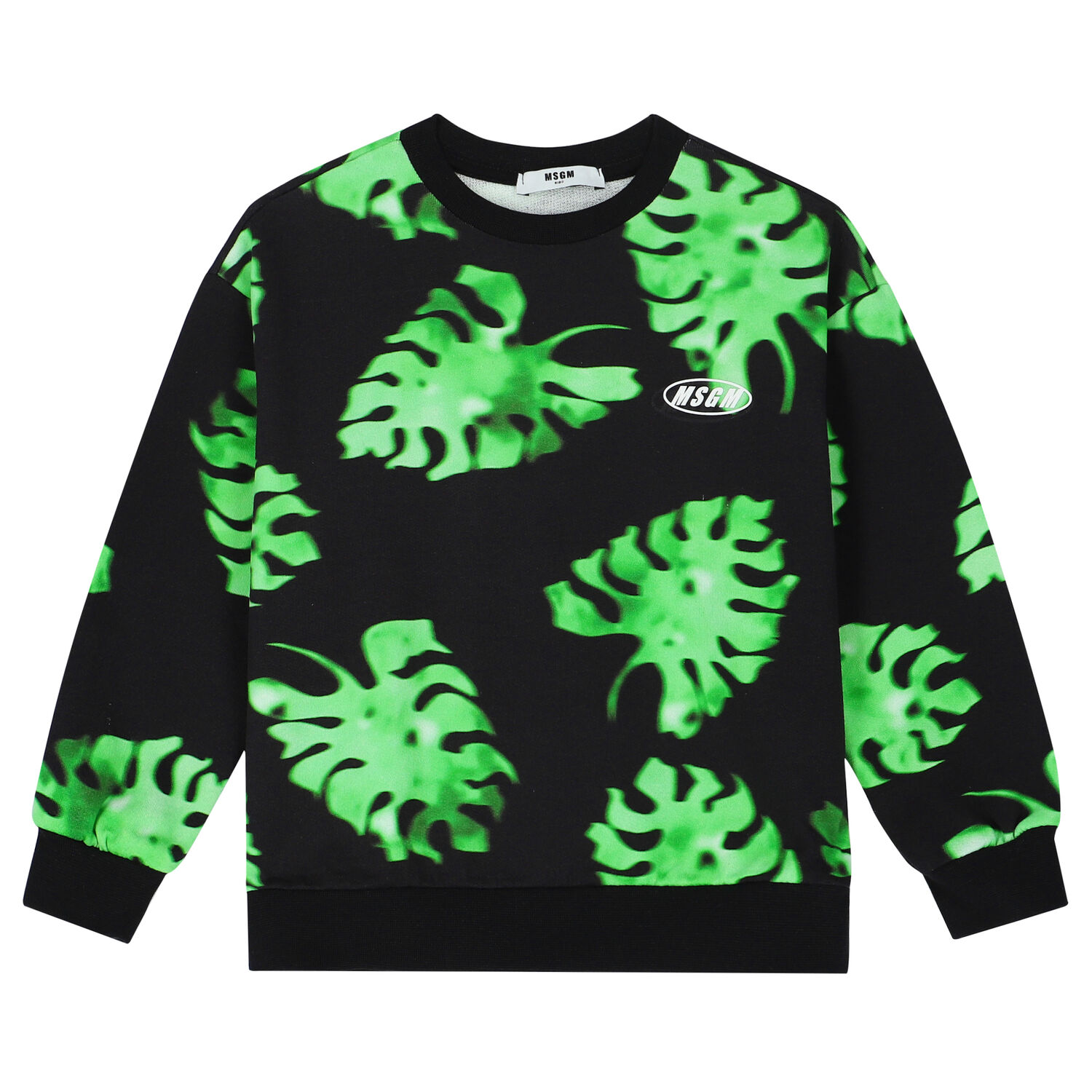 Boys Black & Green Logo Sweatshirt, 1, hi-res