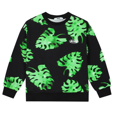 Boys Black & Green Logo Sweatshirt