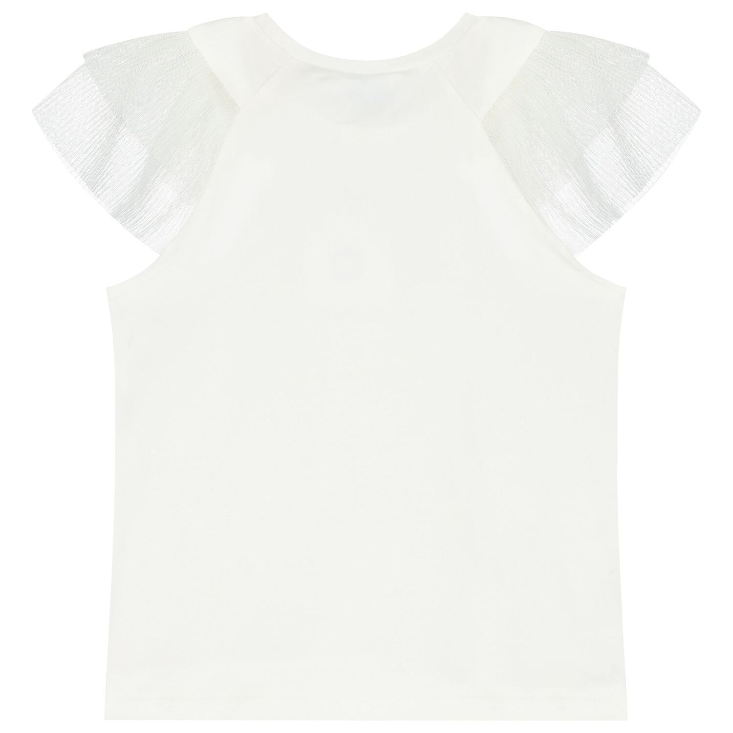 Girls Ivory Tulle Sleeved Top, 2, hi-res image number null