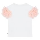 Girls White Ruffled Heart T-Shirt, 1, hi-res