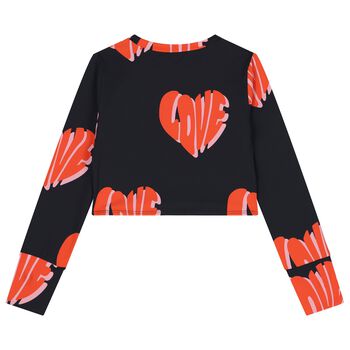 Girls Black Long Sleeve Top