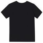 Boys Black Logo Top, 1, hi-res