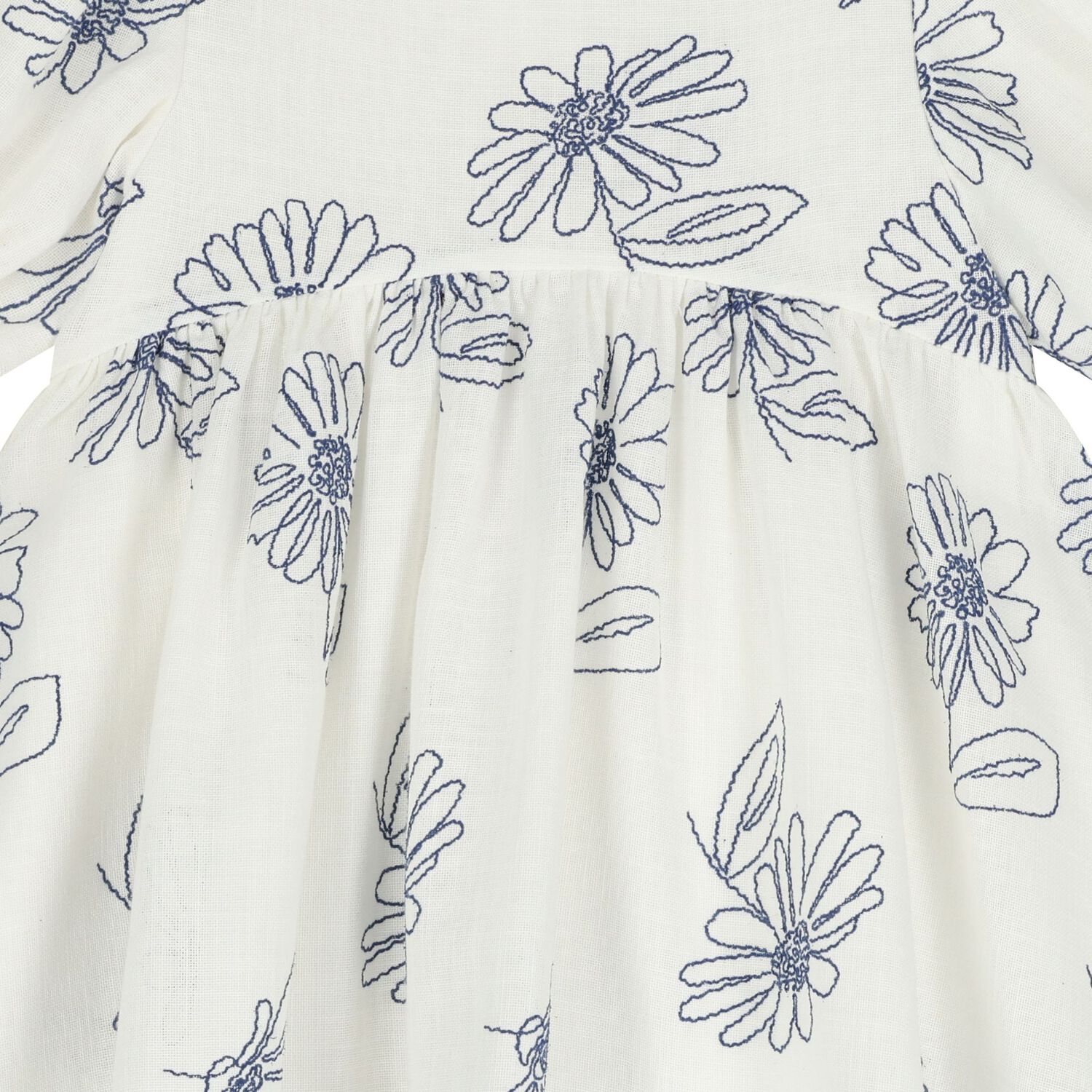 Girls White Floral Dress, 1, hi-res