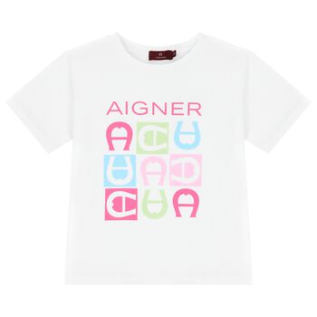 Girls White Logo T-Shirt