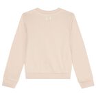 Girls Beige Butterfly Sweatshirt, 1, hi-res