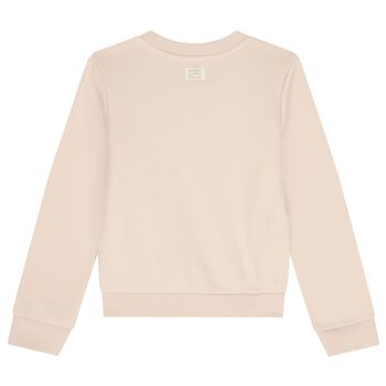 Girls Beige Butterfly Sweatshirt