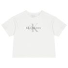 Girls White Logo T-Shirt, 2, hi-res
