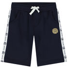 Younger Boys Navy Logo Shorts, 2, hi-res