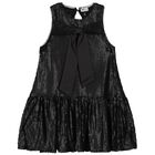 Girls Black Embellished Sequin Dress, 1, hi-res