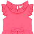 Girls Pink Tiered Frill Dress, 3, hi-res