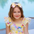 Girls Yellow Logo Bow Headband, 1, hi-res