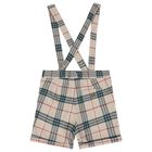 Baby Boys Ivory & Beige Check Shorts Set, 1, hi-res
