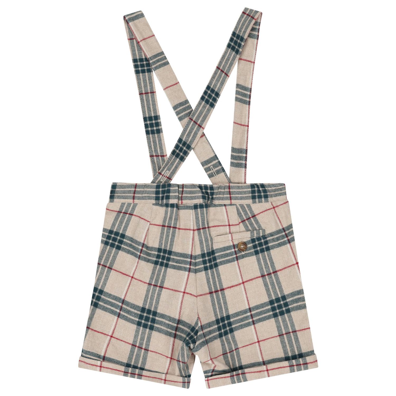 Baby Boys Ivory & Beige Check Shorts Set, 1, hi-res image number null
