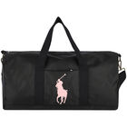 Girls Black & Pink Logo Duffle Bag, 1, hi-res
