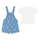 Younger Boys Blue Dungaree Set, 2, hi-res