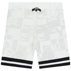 White & Black Logo Reversible Shorts, 1, hi-res