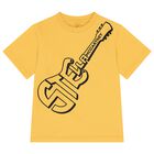 Boys Yellow Guitar Logo T-Shirt             , 2, hi-res
