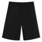 Boys Black Logo Shorts, 1, hi-res