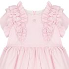 Girls Pink Teddy Bear Ruffled Dress, 1, hi-res