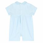 Baby Boys Blue Smocked Romper, 1, hi-res