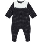Baby Boys Navy Blue & White Logo Babygrow Set, 1, hi-res