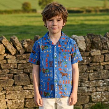 Boys Blue Equestrian Shirt