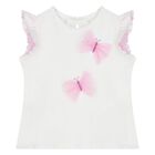 Younger Girls White & Pink Tulle Skirt Set, 1, hi-res