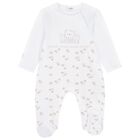 White & Beige Teddy Bear Babygrow Gift Set, 1, hi-res