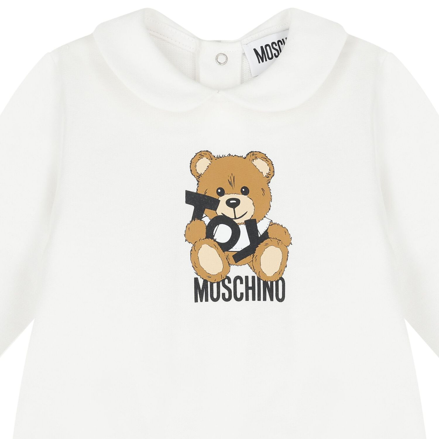 White Teddy Bear Logo Babygrow Gift Set, 1, hi-res