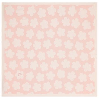 Baby Girls Pink Flower Knitted Blanket