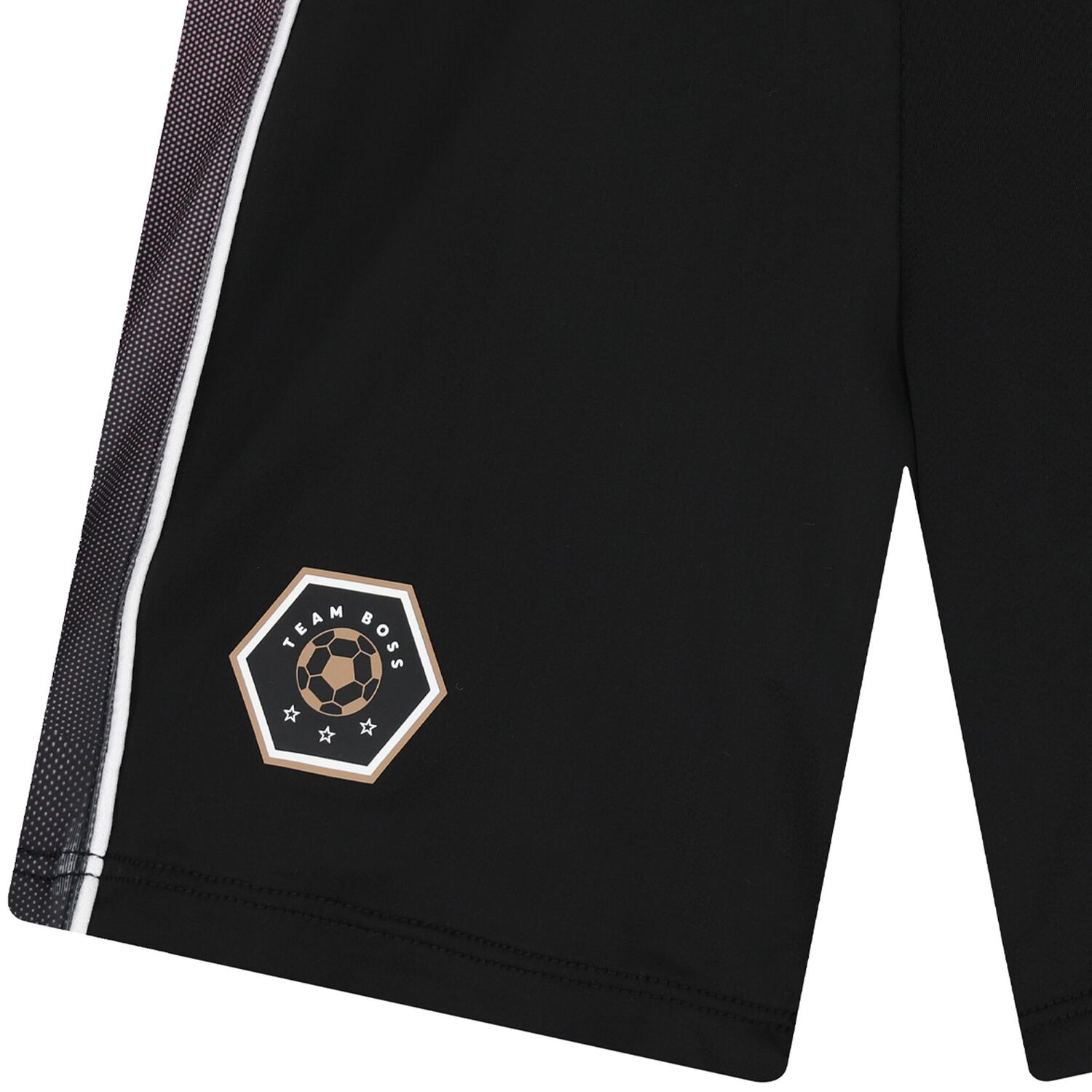 Boys Black Logo Shorts, 1, hi-res