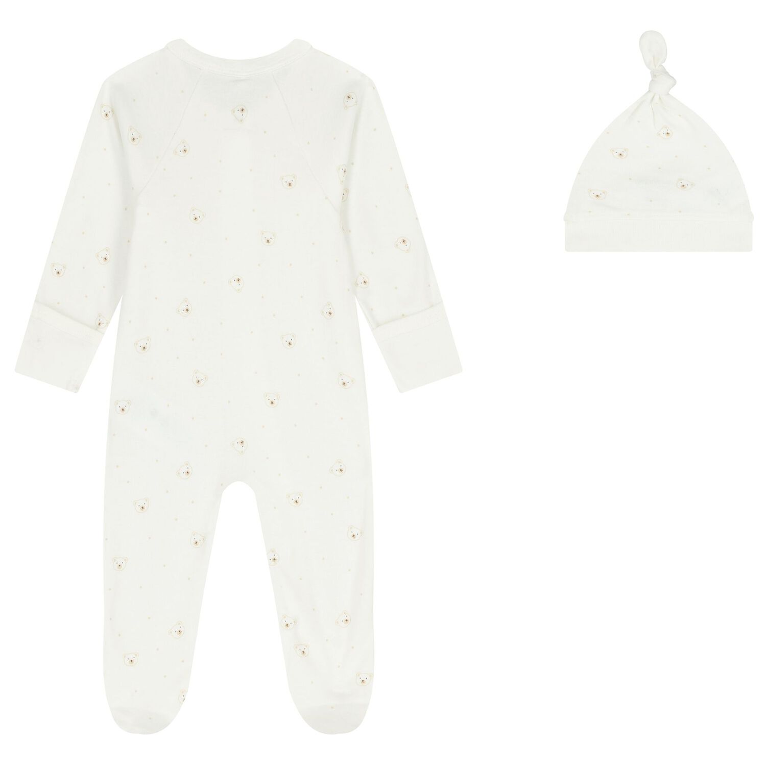 White Teddy Bear Babygrow Set, 1, hi-res image number null