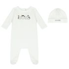 White Logo Babygrow Gift Set, 1, hi-res