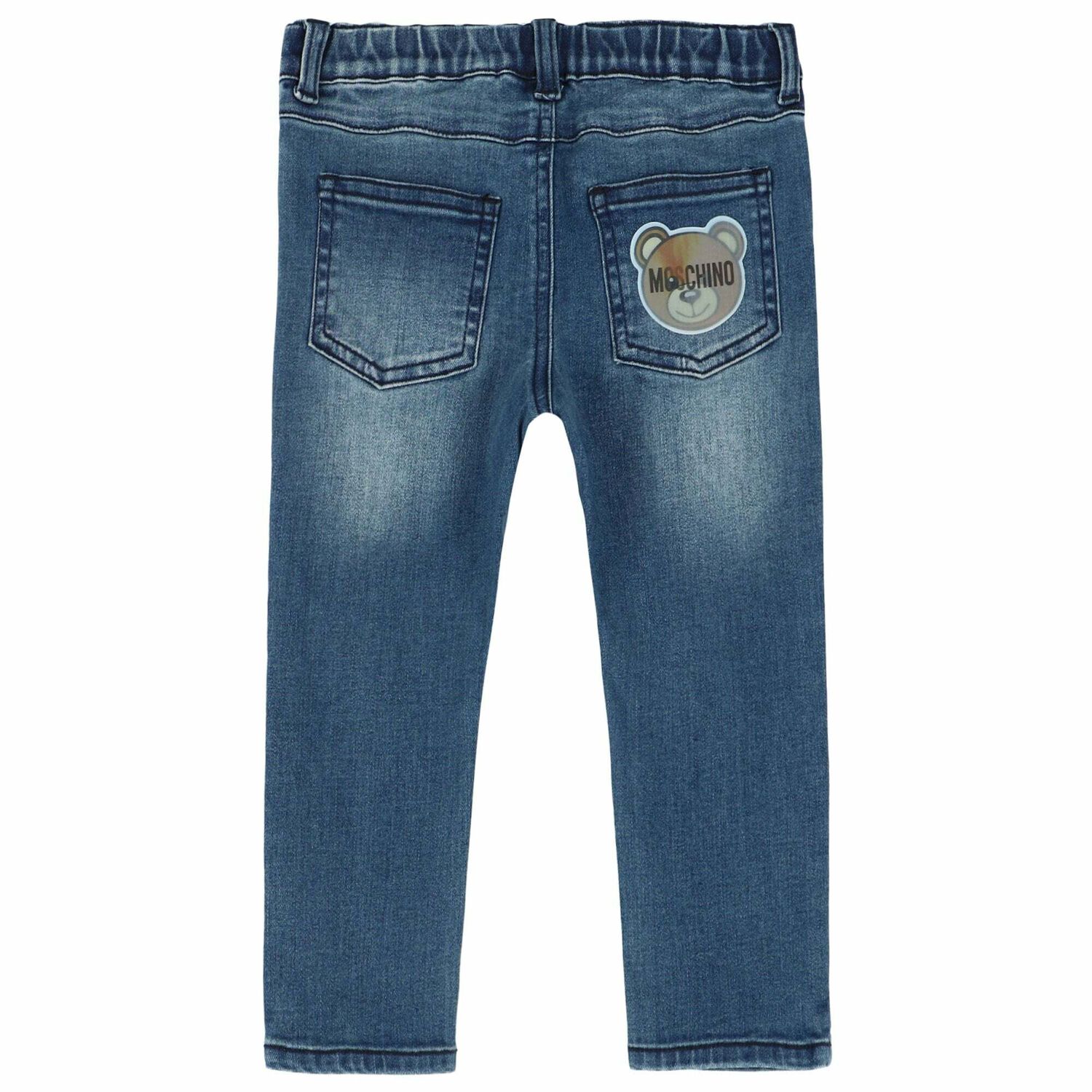 Blue Teddy Logo Jeans, 1, hi-res