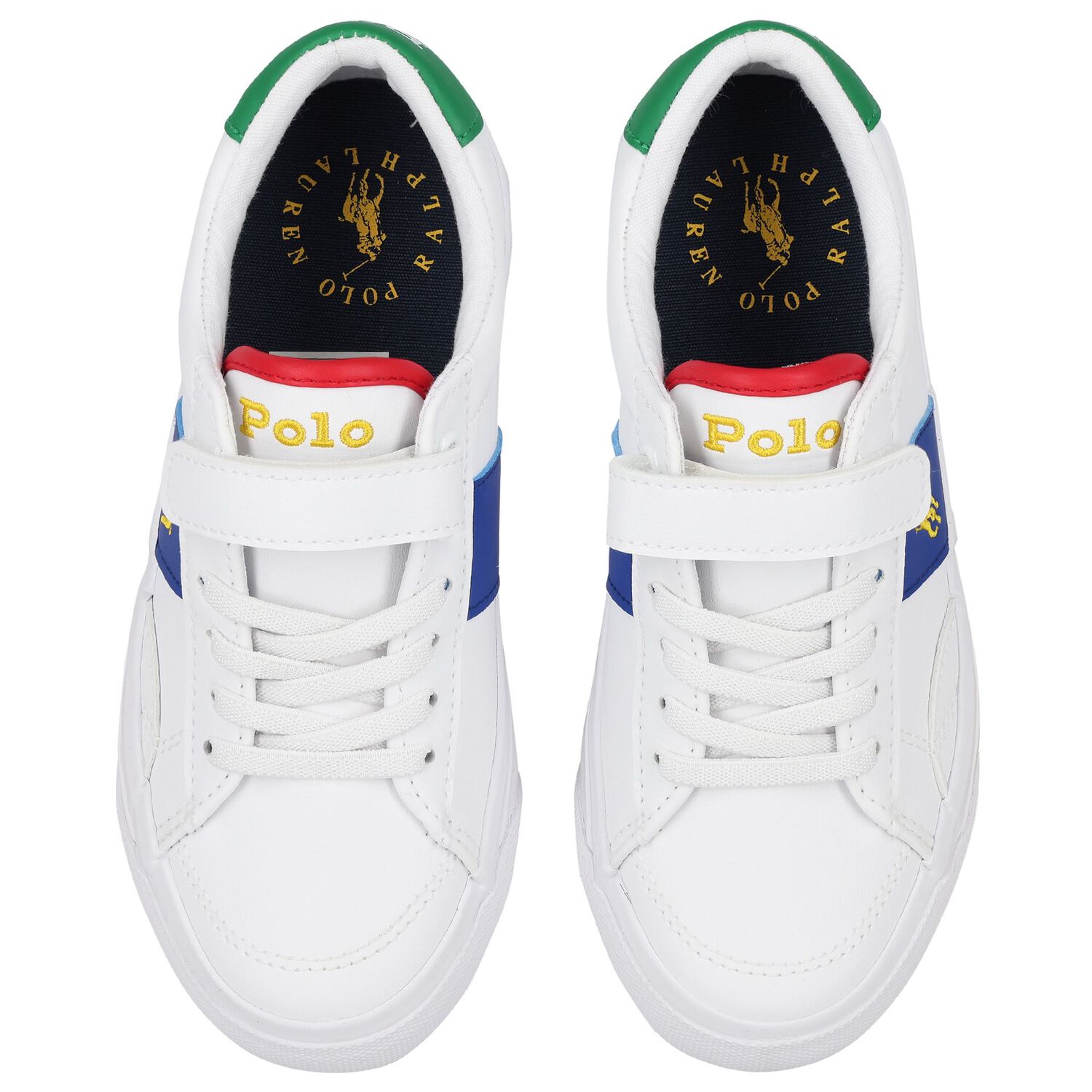 Boys White Logo Trainers, 1, hi-res