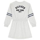 Girls Grey Logo Dress, 1, hi-res