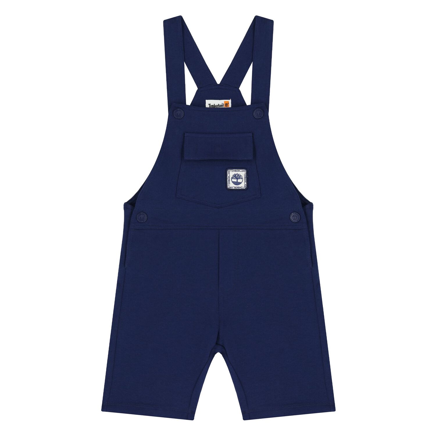Baby Boys White & Navy Blue Dungaree Set, 1, hi-res