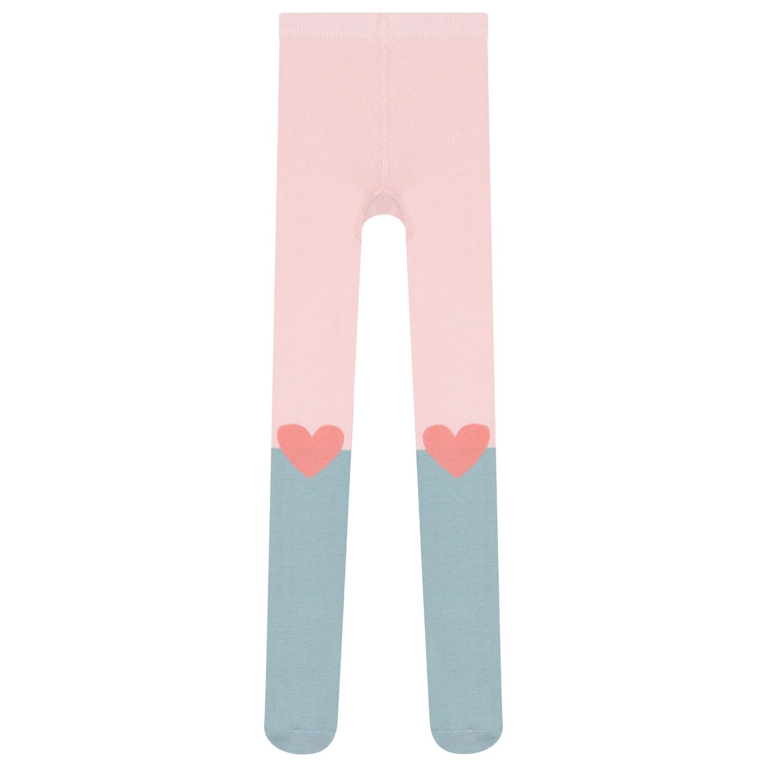 Girls Pink & Blue Heart Tights, 1, hi-res