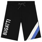 Boys Black Logo Shorts, 1, hi-res