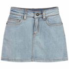 Girls Blue Denim Skirt, 1, hi-res