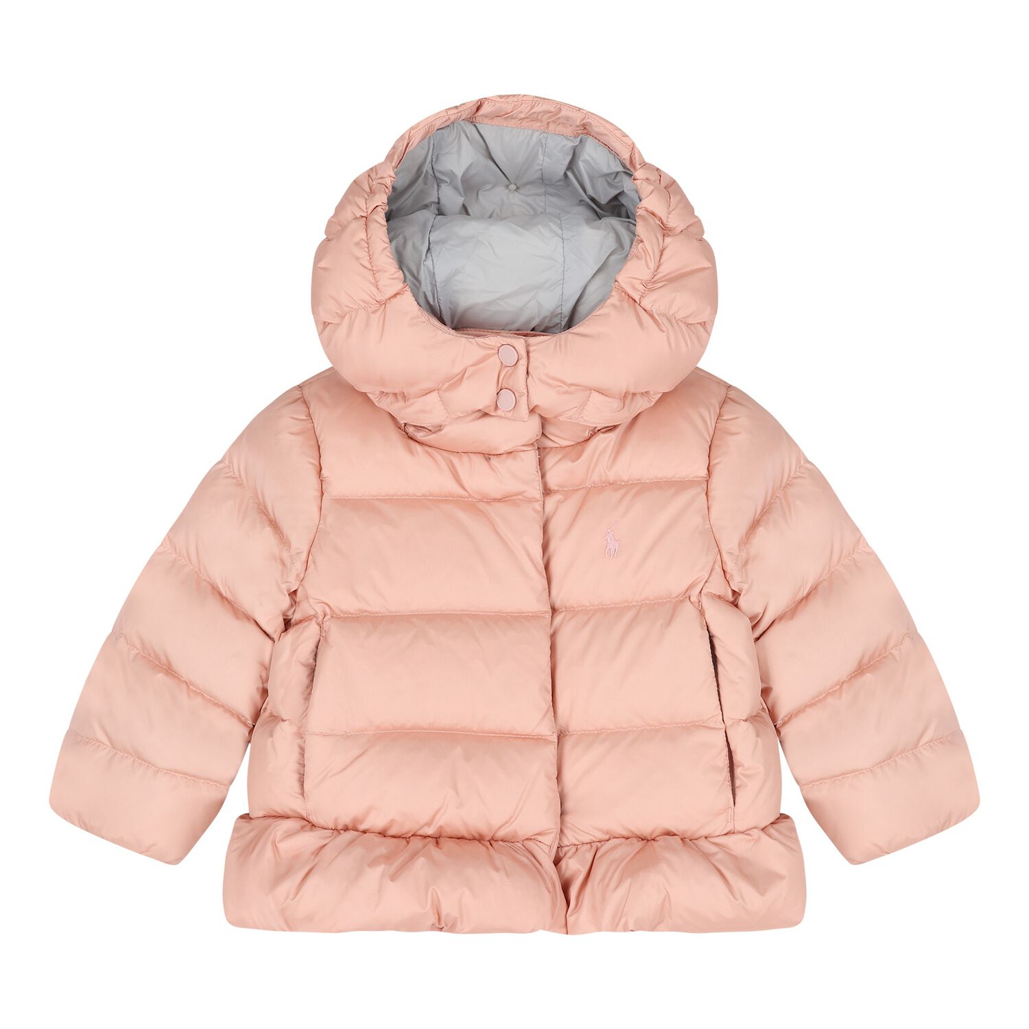 Baby Girls Pink Logo Puffer Jacket, 1, hi-res