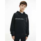 Boys Black Logo Hooded Top, 1, hi-res