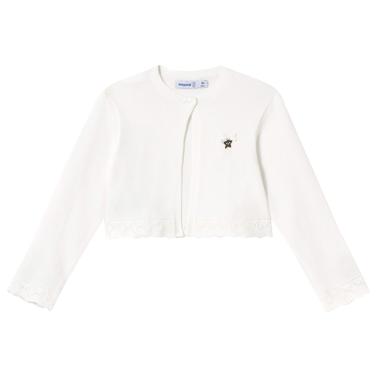 Younger Girls Ivory Cardigan, 1, hi-res