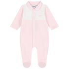 Baby Girls Pink & White Babygrow, 1, hi-res