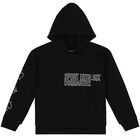 Black Maple Leaf print Logo Hooded Top, 1, hi-res