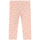 Younger Girls Pink Logo Leggings, 1, hi-res