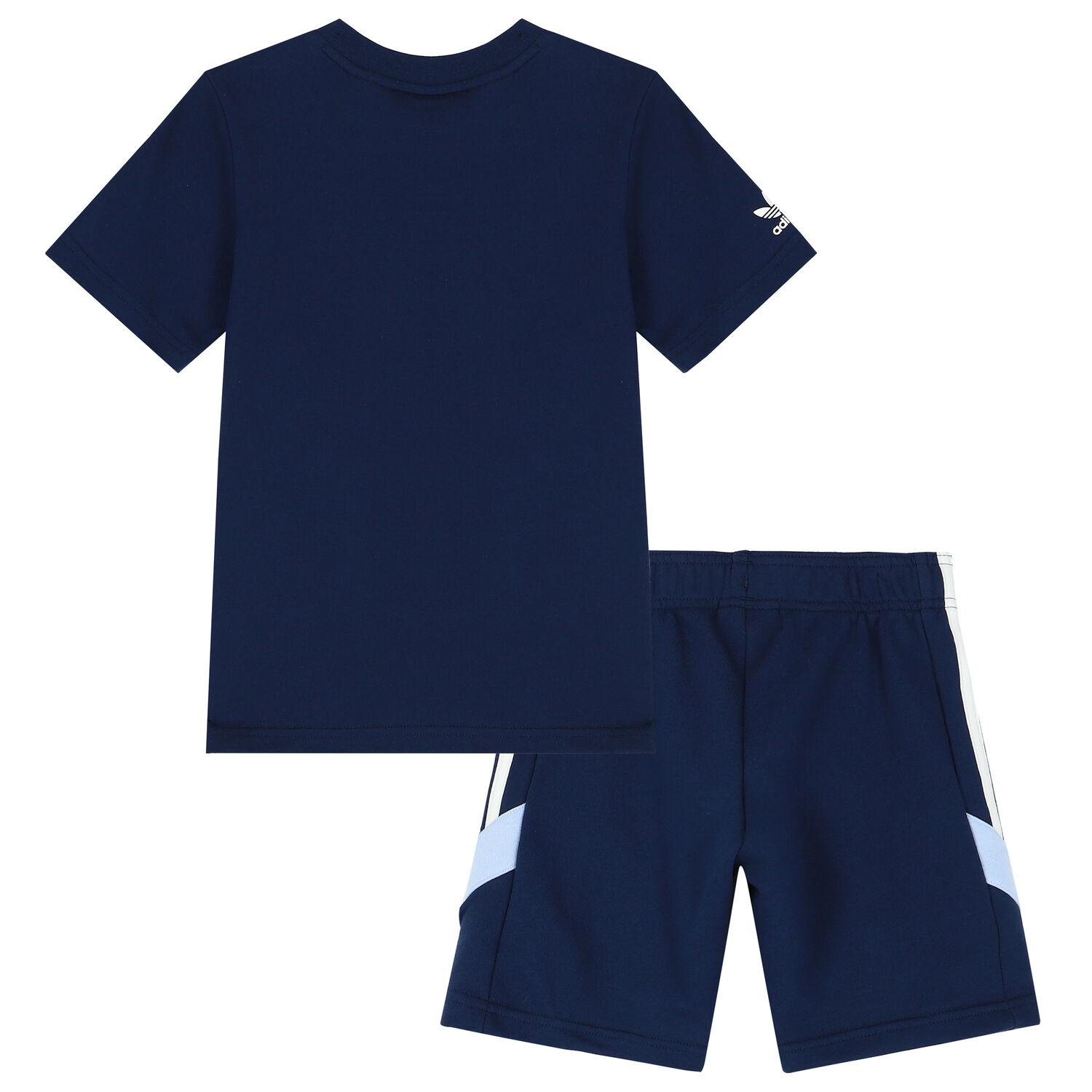 Boys Navy Blue Logo Short Set, 2, hi-res