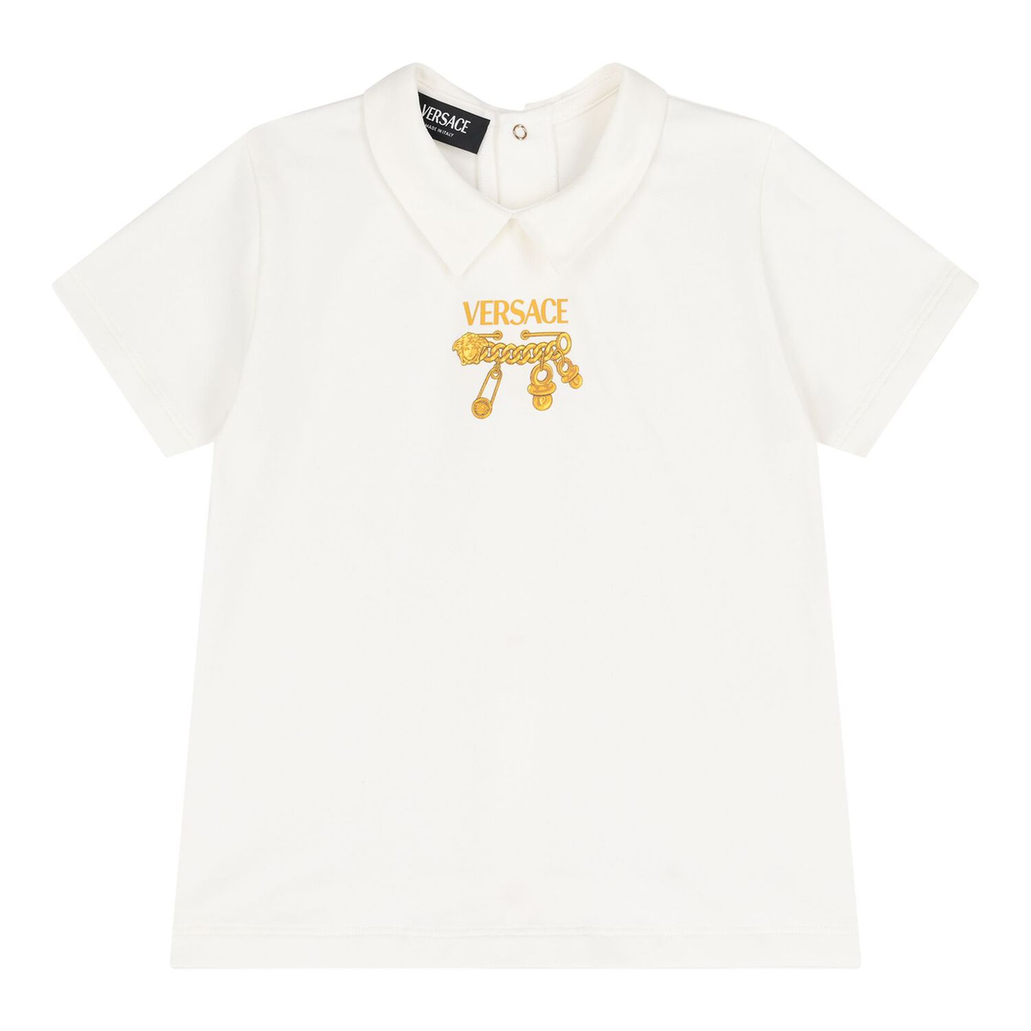 Ivory & Gold Logo Baby Shorts Set, 1, hi-res