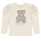 Girls Ivory & Red Teddy Skirt Set, 1, hi-res